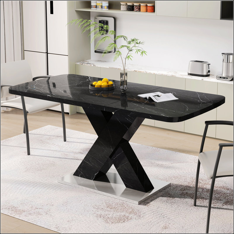 Table de salle à manger moderne, Noir, noir, noir, noir