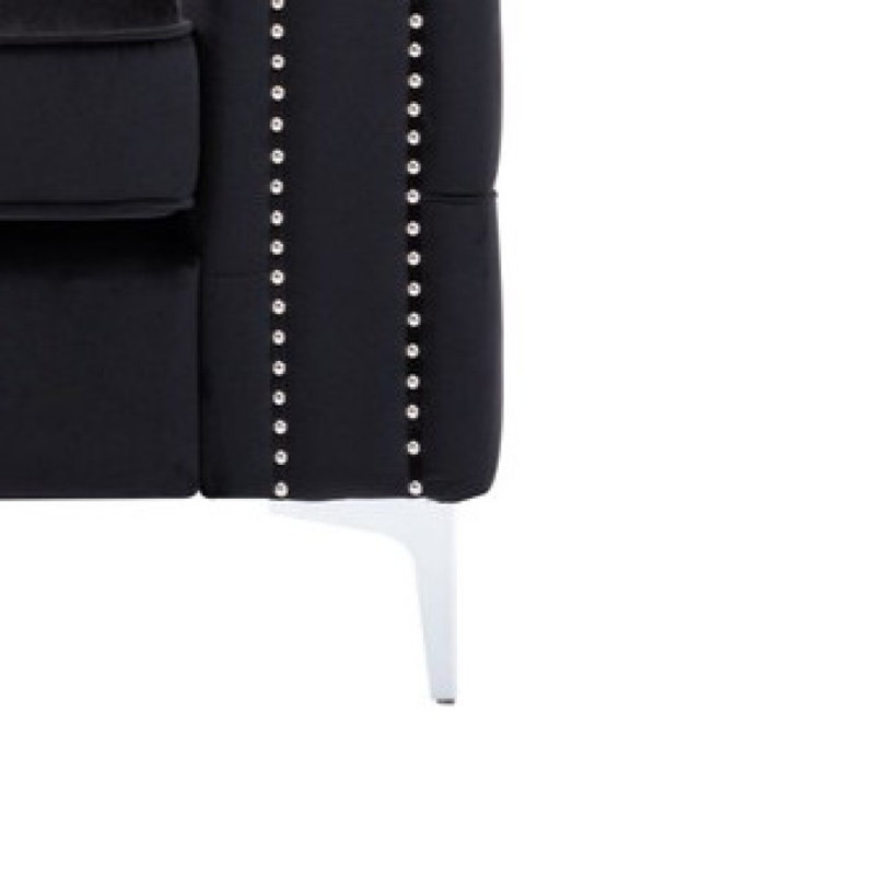 Fauteuil en velours noir 40 po Lorreto