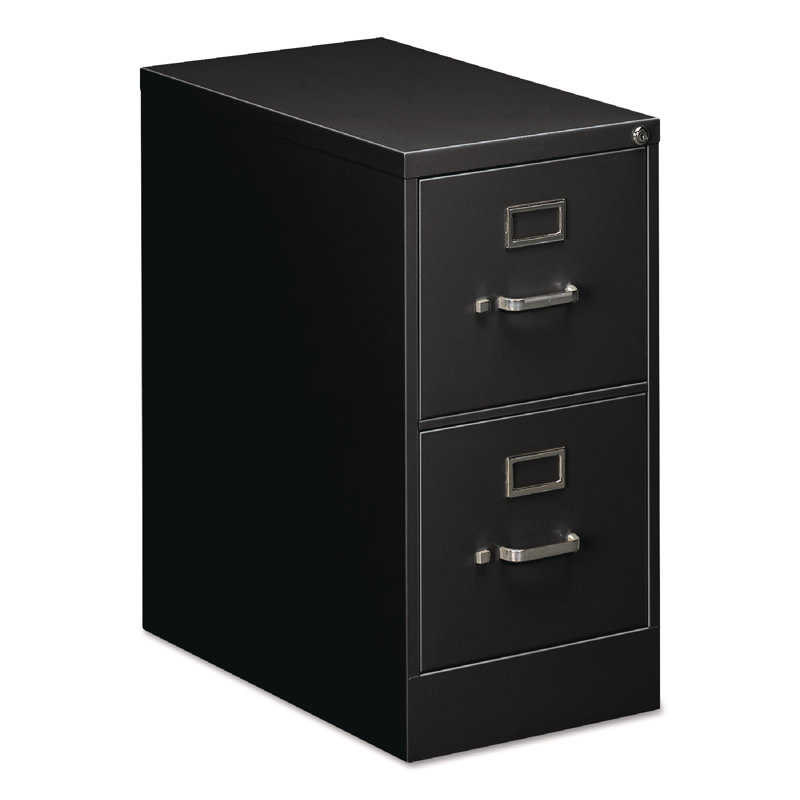 Black 15'' Wide 2-Drawer Lockable Steel File Cabinet