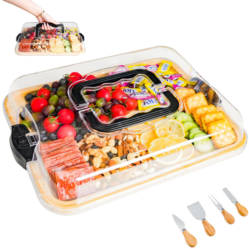 Charcuterie Board with Clear Locking Lid