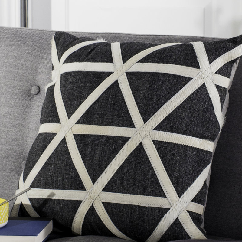Geometric Cowhide Throw Pillow