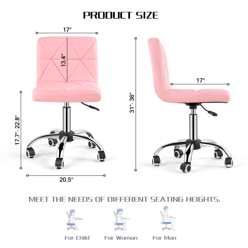 Chaise de bureau Deirde, Rose