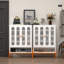 Armoire à chaussures autoportante moderne à deux portes en métal avec structure à double épreuve de 15 cm et porte à ouverture minimaliste, 3 4 tablettes, circulation d'air-1012546597