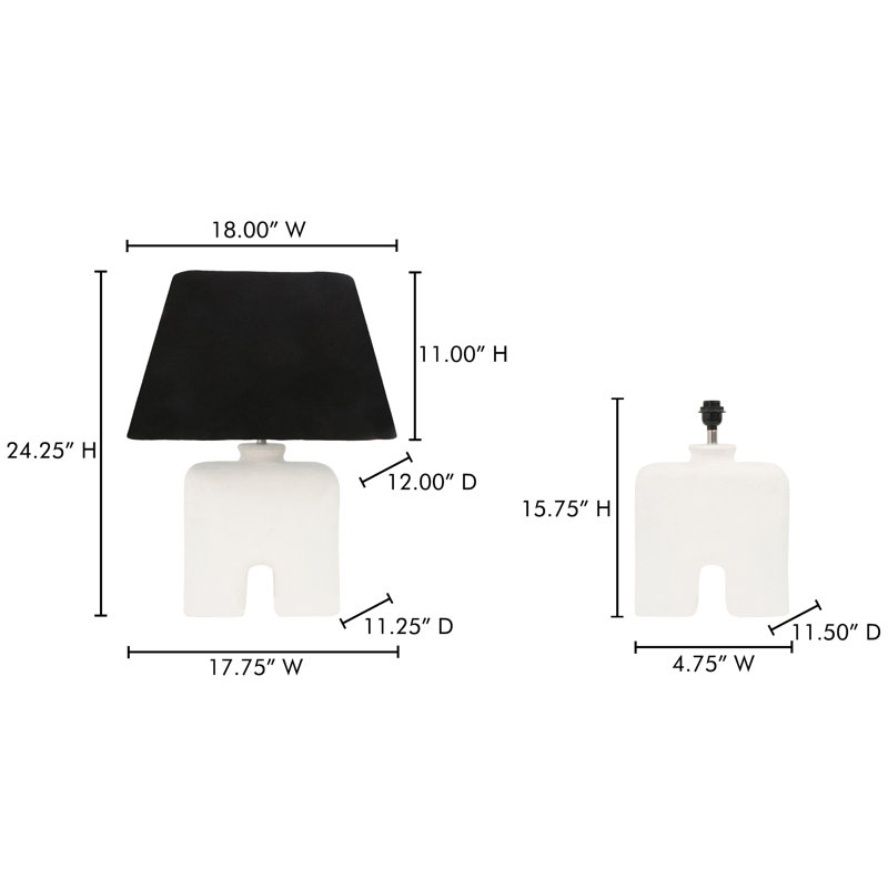 Leander Particle Board Table Lamp, White