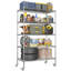 Étagère de cuisine ajustable robuste à 5 niveaux de l 47 po x P 24 po x H 72 po, tablettes de rangement grillagées avec roulettes, étagère de rangement pour garde-manger