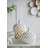 D8x9.5" White Ceramic Lidded Jar with Lattice Design