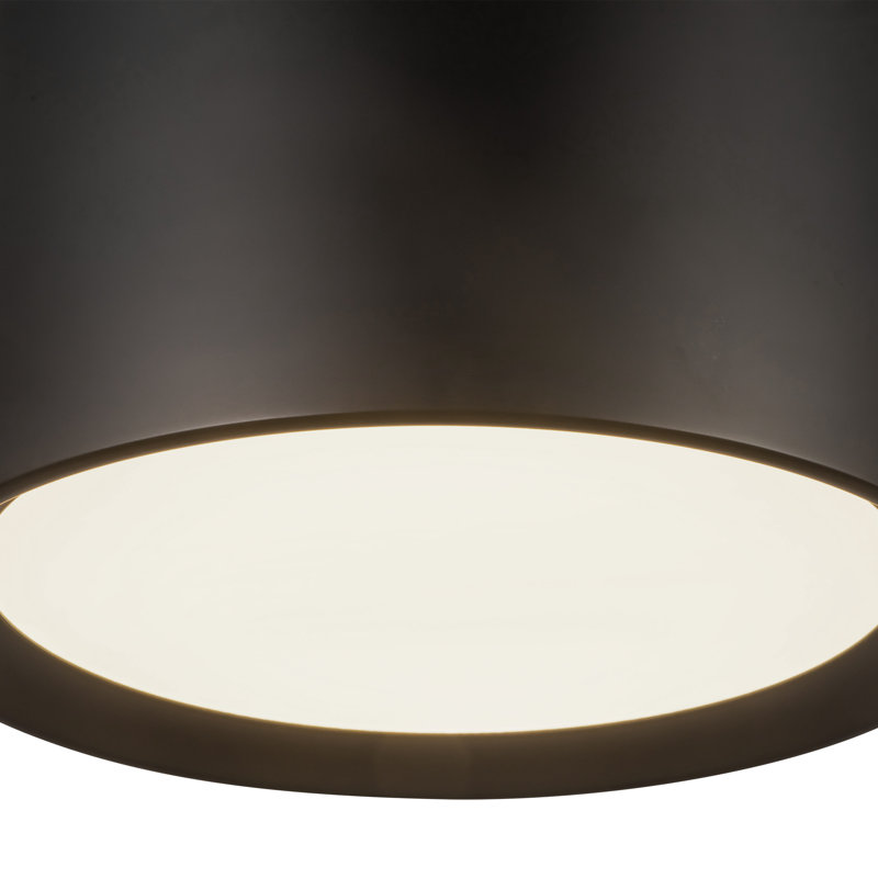 Uma 12-in Black dimmable LED Semi-Flush Mount, Matte Black