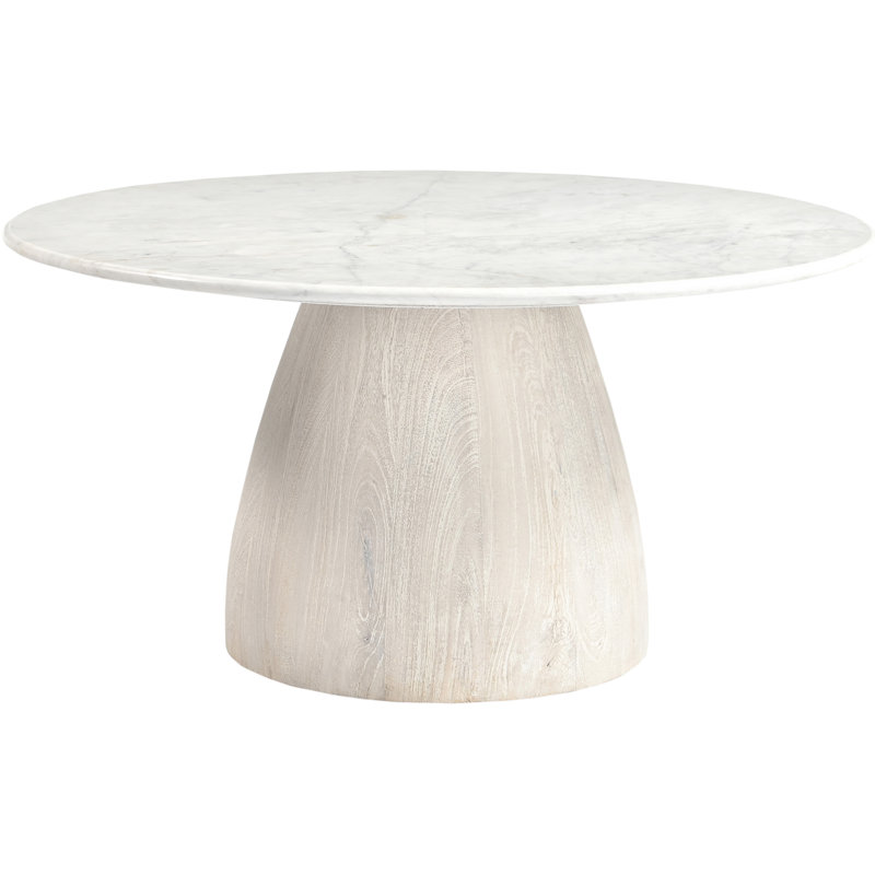 Liona Danise Marble And Wood Coffee Table, White