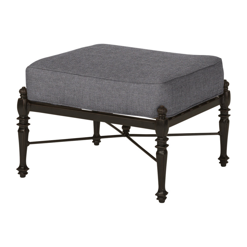 Grand Terrace Outdoor Ottoman, Desert Bronze, Cast Slate Sunbrella® Plainweave