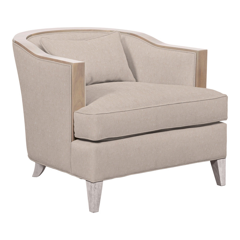 Thom Filicia Home 32.5" Wide Barrel Chair, Dove Gray, Jiggles Fawn Polyester