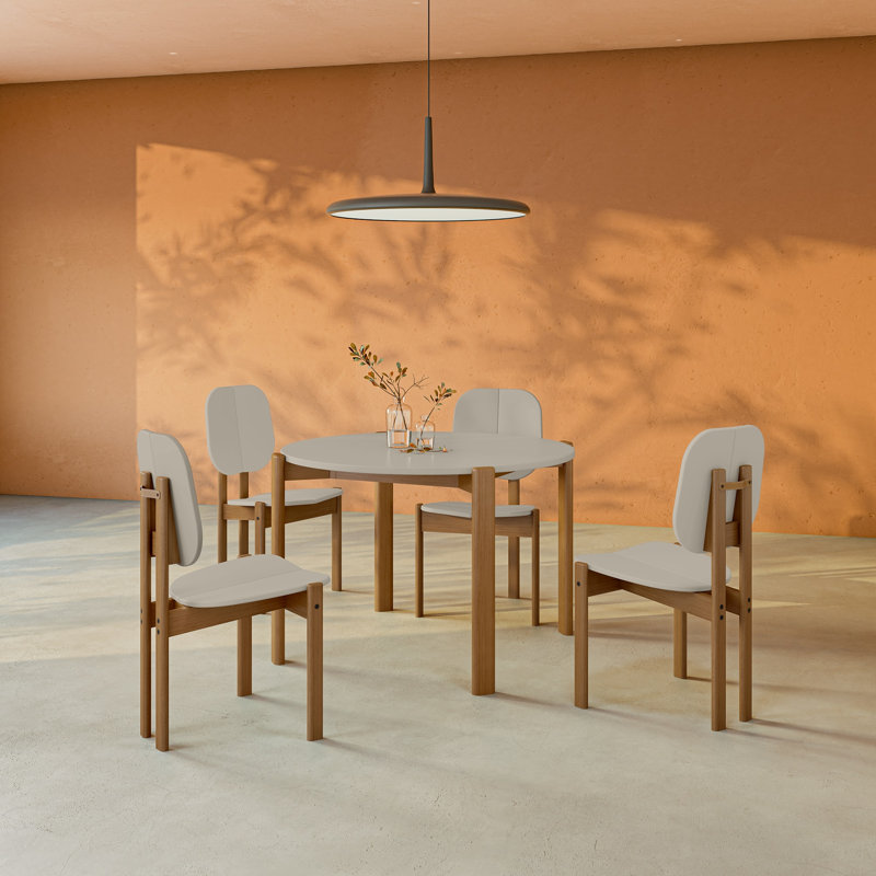Ensemble de salle à manger 5 pièces Gales, Beige / beige / brun