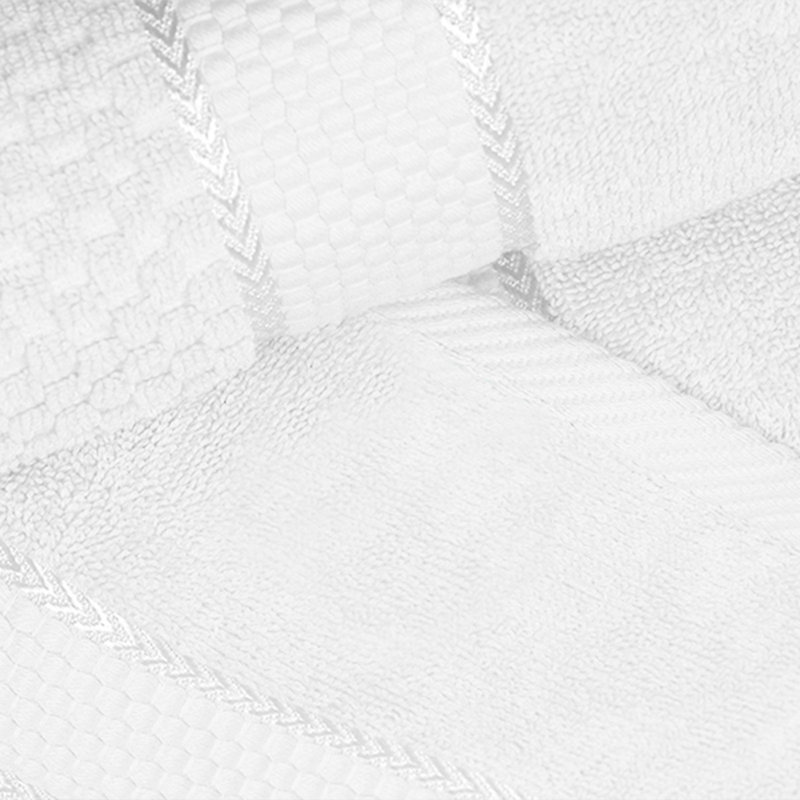 Essuie-mains texturés 100% coton Mulaayam, Blanc, Essuie-mains - paquet de 10