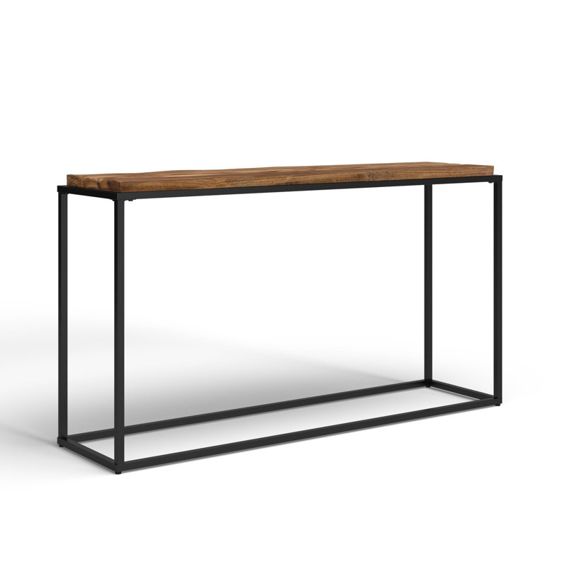 Averly 54'' Natural Wood and Black Metal Console Table