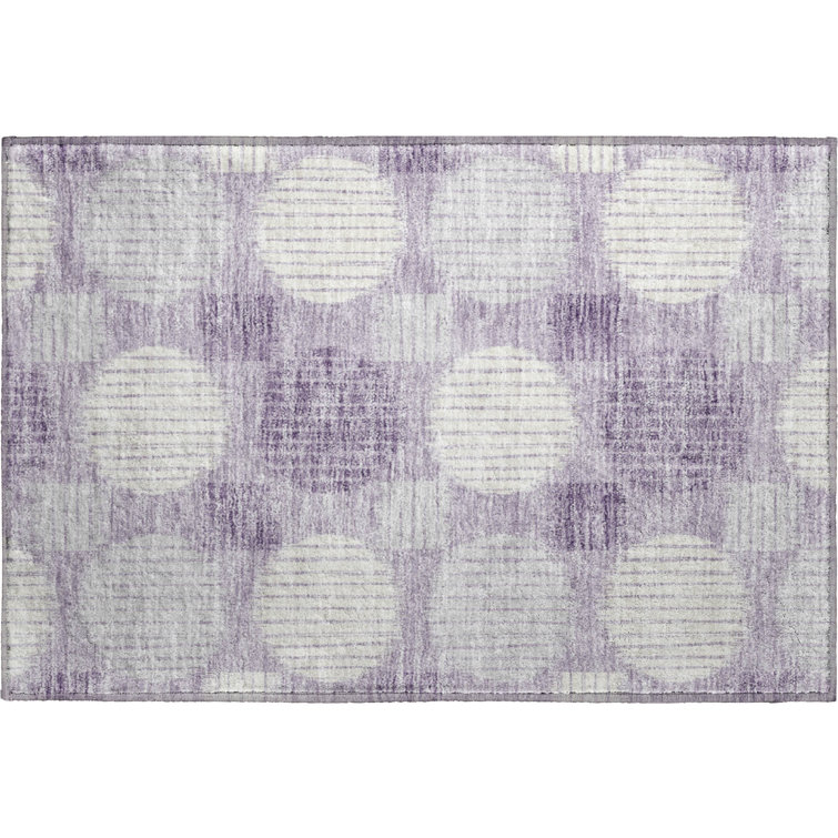 Premium Machine Washable Prisco Purple Rug