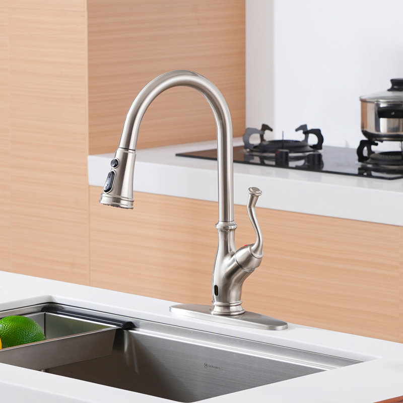 Boyel Living Pull Down Touchless Kitchen Faucet, Brushed Nickel