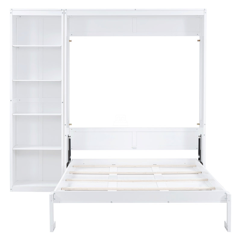 Grand lit escamotable mural avec tablettes