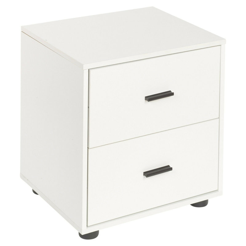 Laster 101.6cm W Solid + Manufactured Wood Bedside Table, White