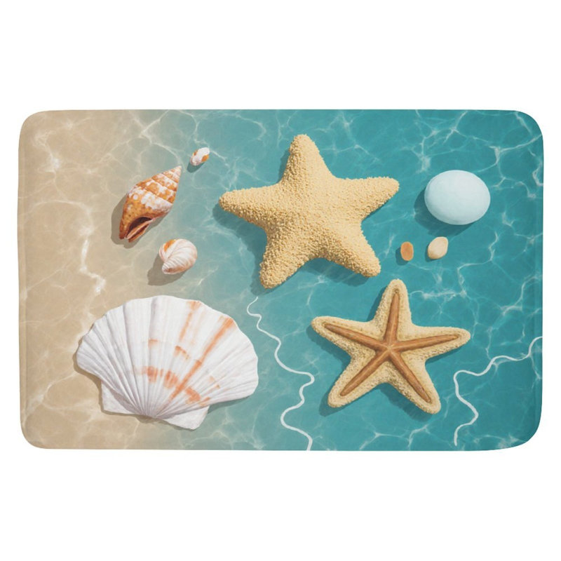 Tapis de bain Beach Starfish Seashell, 16 x 24