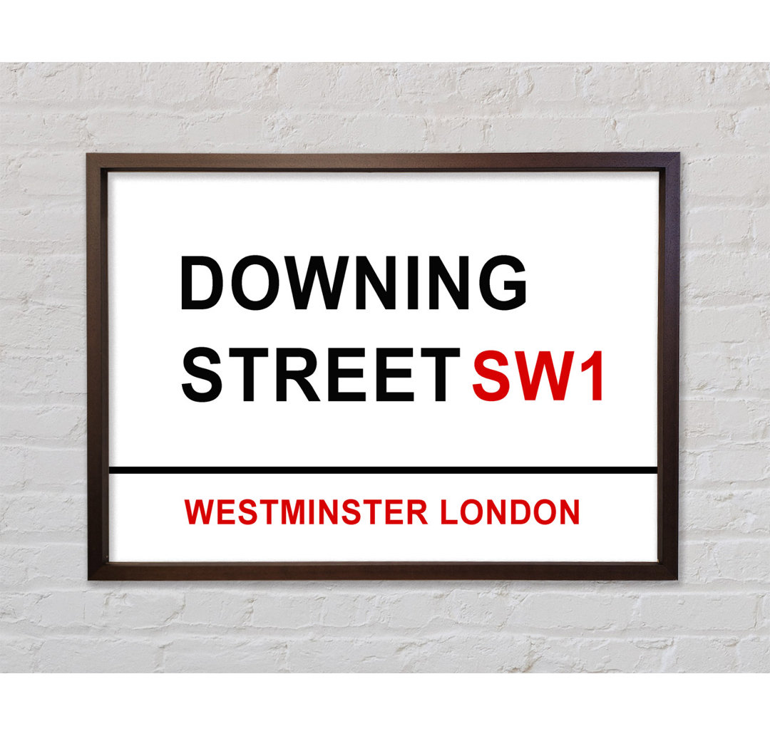 Downing Street Signs - Einzelne Bilderrahmen Kunstdrucke auf Leinwand