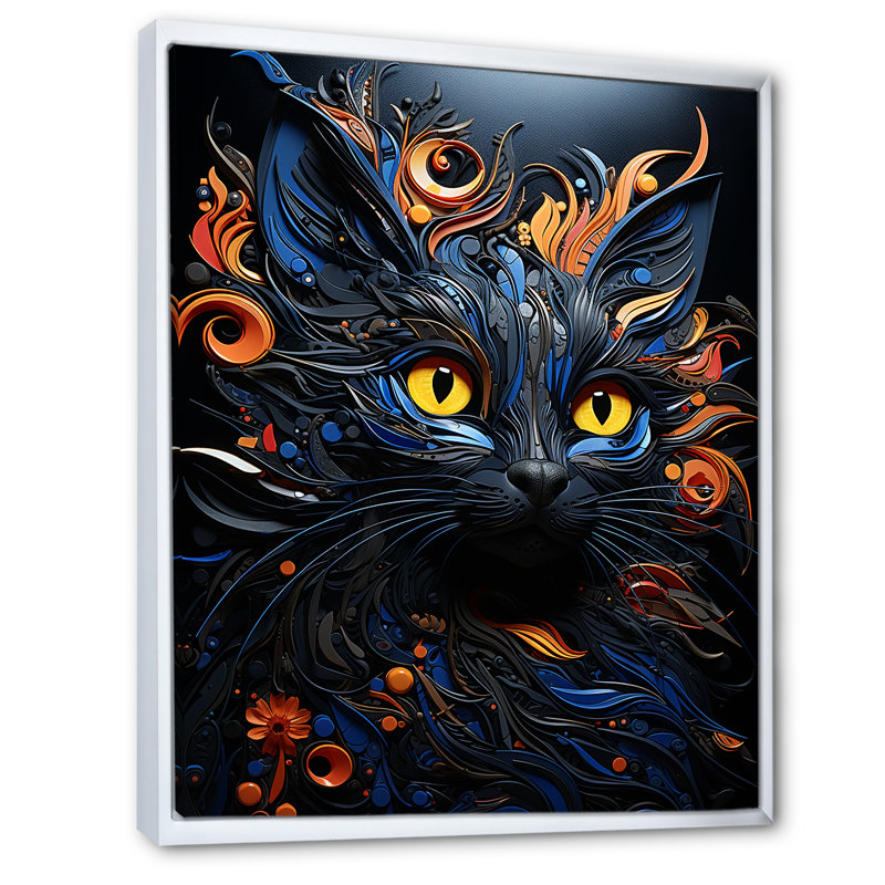 " Pixiebob Pondering Cat Collage I ", White Floater Framed, 20" H x 12" W x 1" D