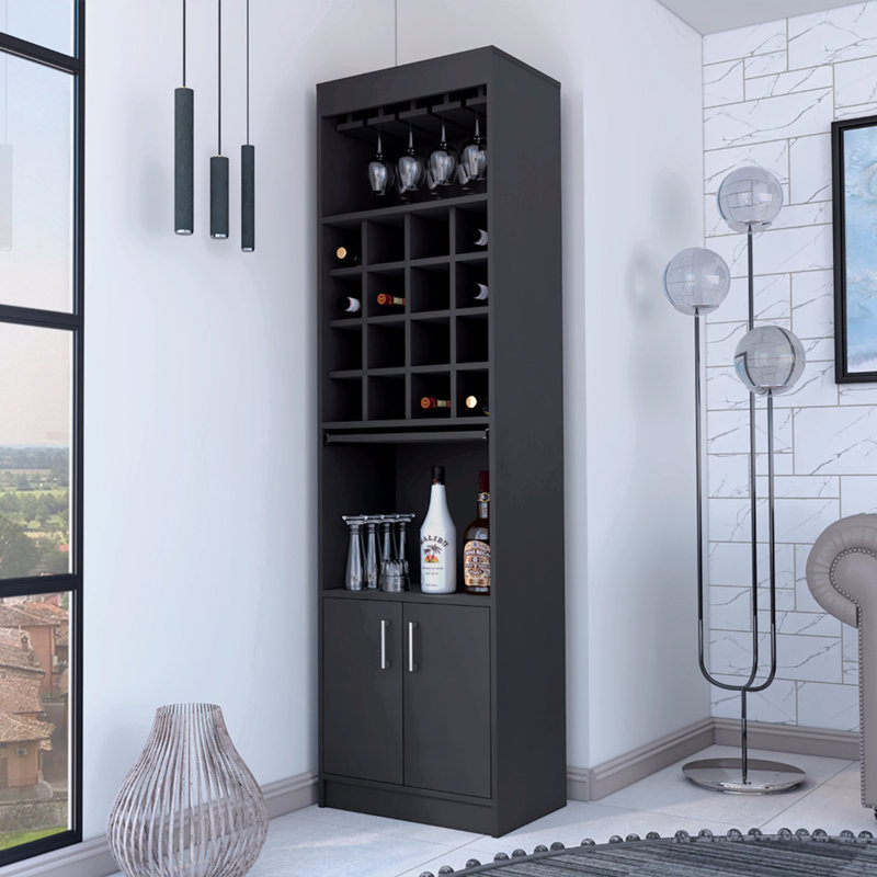 16-Bottle 1-Shelf Bar Cabinet