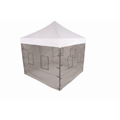 Food Service Mesh Sidewall Kit with Service Windows, 4 Walls Only, Mesh/Black