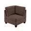 Café noir modulaire - 2 pièces, tissu semblable au lin, chaise d'angle avec cadre en bois 2 pièces, habillé de tissu, fabrication