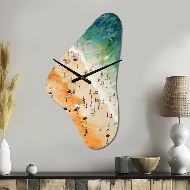 Grande sculpture horloge murale orange en forme de parasol de plage VI, Moyenne