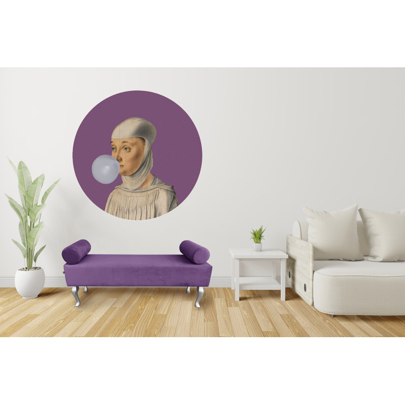 Baroque Upholstered Bench, Purple