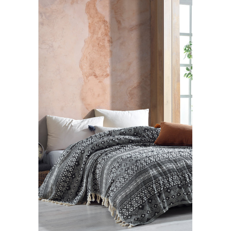 Courtepointe 100% coton Moneta, Anthracite foncé
