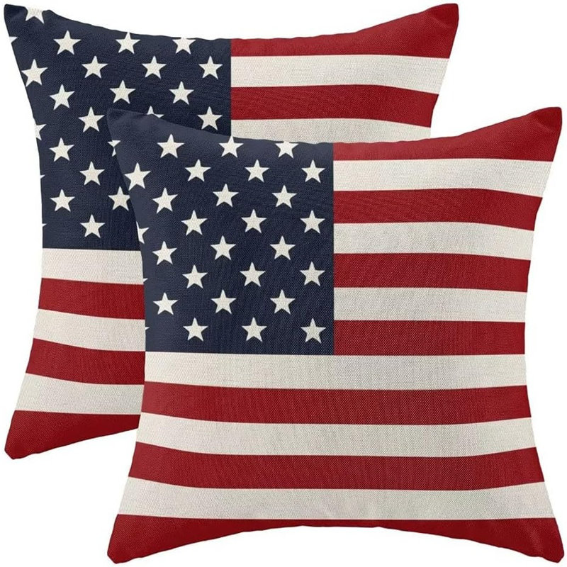 Ensemble de 2 housses de coussin du 4 juillet, décorations patriotiques pour drapeau américain
