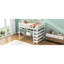 Lit mezzanine double blanc avec bureau polyvalent et tablettes de rangement au fini - peu encombrant-499315314-499315315