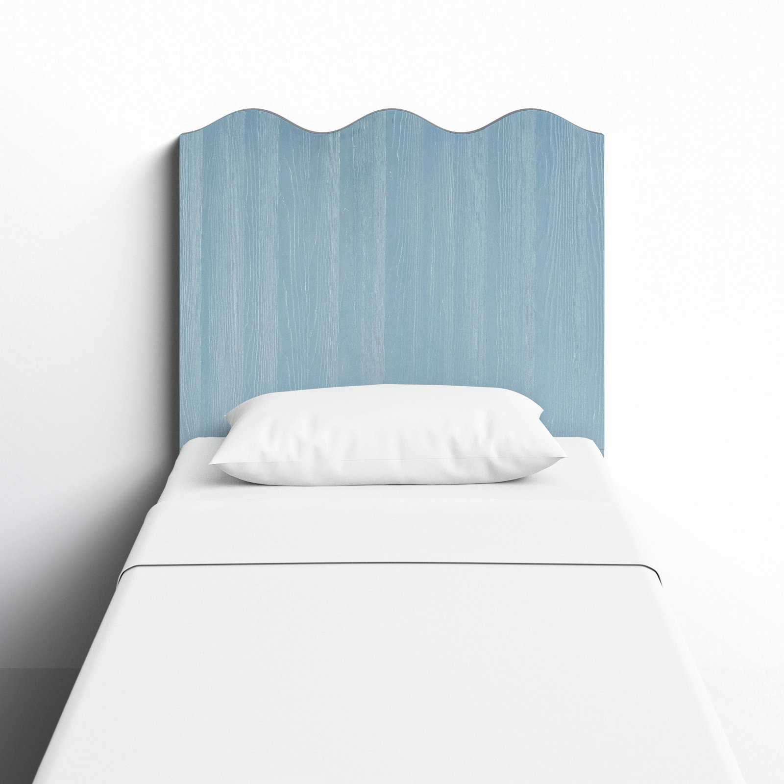 Rosalie Scalloped Headboard, Twin, Sky Blue