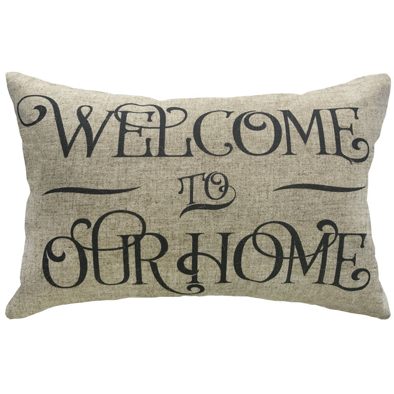  Welcome to Our Home Linen Lumbar Pillow