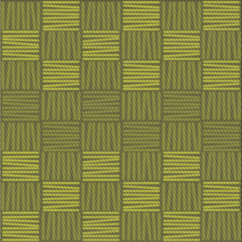 Tapis à motif géométrique vert, Carré 3 pi