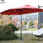 Grand parasol d'extérieur double face 14,8 pi avec manivelle (orange) (sans base)