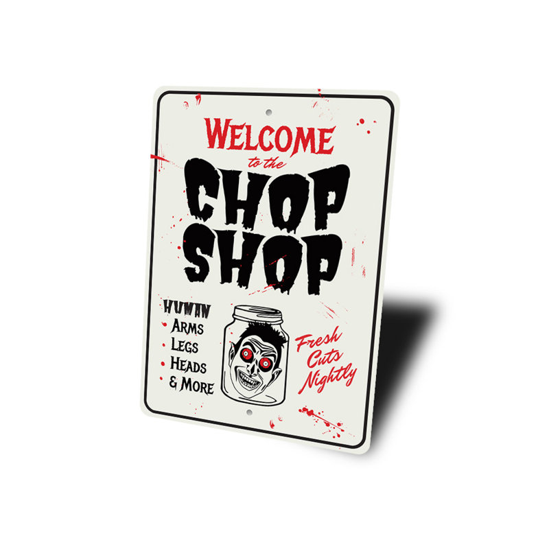 Plaque en aluminium Chop Shop, H 18 po x l 12 po x P 0,06 po