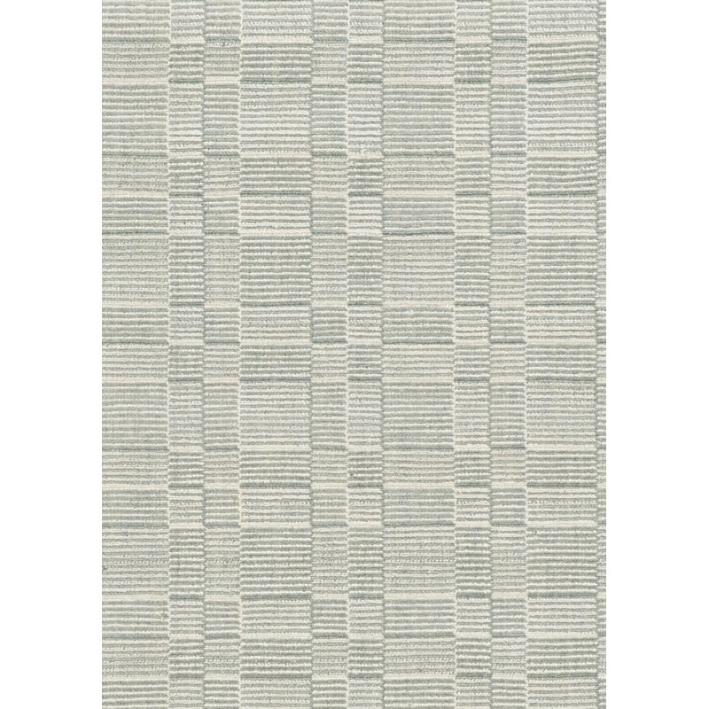 Tapis vert en laine noué à la main à motif géométrique Ender, Rectangle de 10 pi x 14 pi