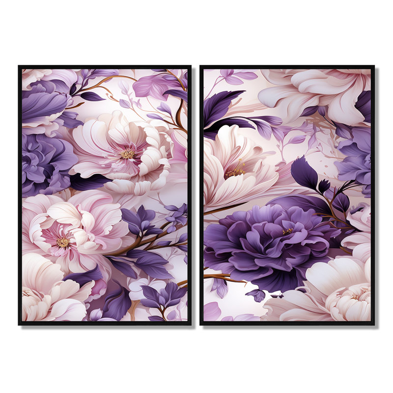 Motif victorien éthéré rococo, Noir, H 36 po x l 48 po, Impression encadrée flottante