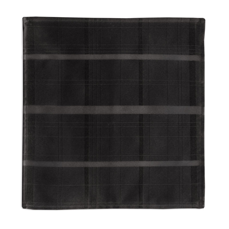 Ramiro Polyester Plaid Square Napkin, Black