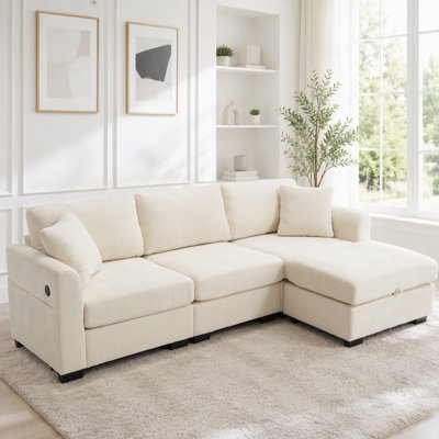 Modern Storage Sofa with Dual USB,