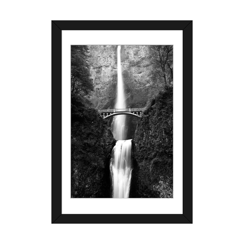 «Benson Footbridge Multnomah Falls» par Walter Bibikow, reproduction d'art graphique sur toile, H 32 po x l 24 po x P 1 po