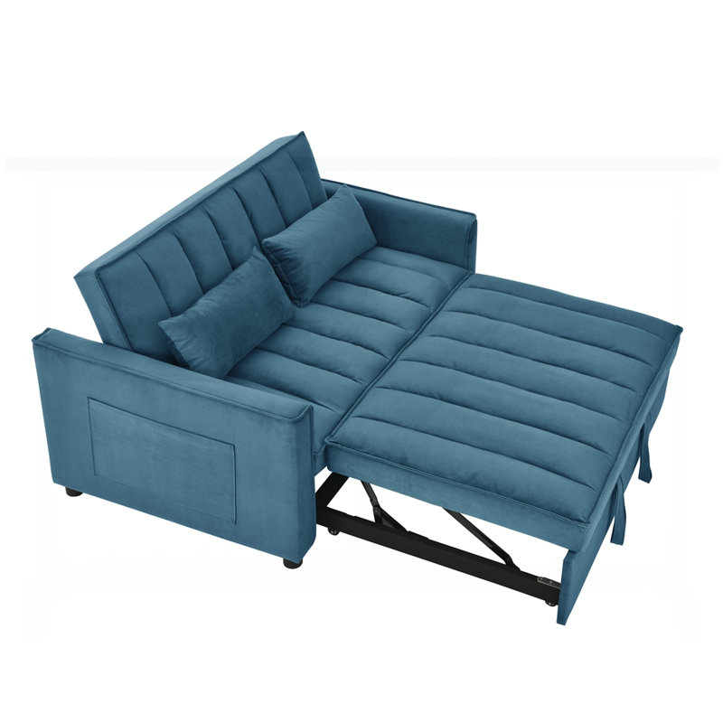 Canapé convertible 3 en 1 pour salon, bleu