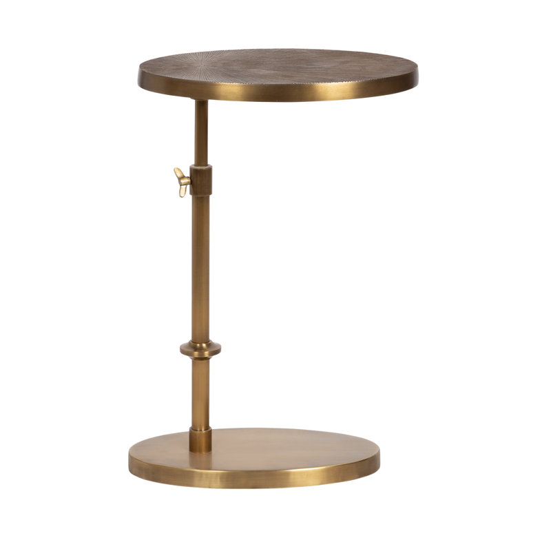 Leventhal Modern Oval C-Table with Adjustable Height for Living Room End Table Decor