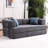 3 - Seater Folding Futon Couch With 2 Pillows, 78.5" Convertible Bed, Foam Spring Floor Mattress, For Living Room, Office, Apartment, Grey Corduroy, No Assembly Bed Assembly, Vacuum Packed-1437441765