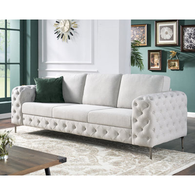 92 inch Sofa Couch,Modern Oversized 3 Seater Sofa with Wide Armrest, Button Tufted Couches for Living Room,Apartment