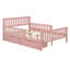 Lit plateforme double en bois avec garde-corps des deux côtés et deux tiroirs de rangement, rose-1750204784-1750204791