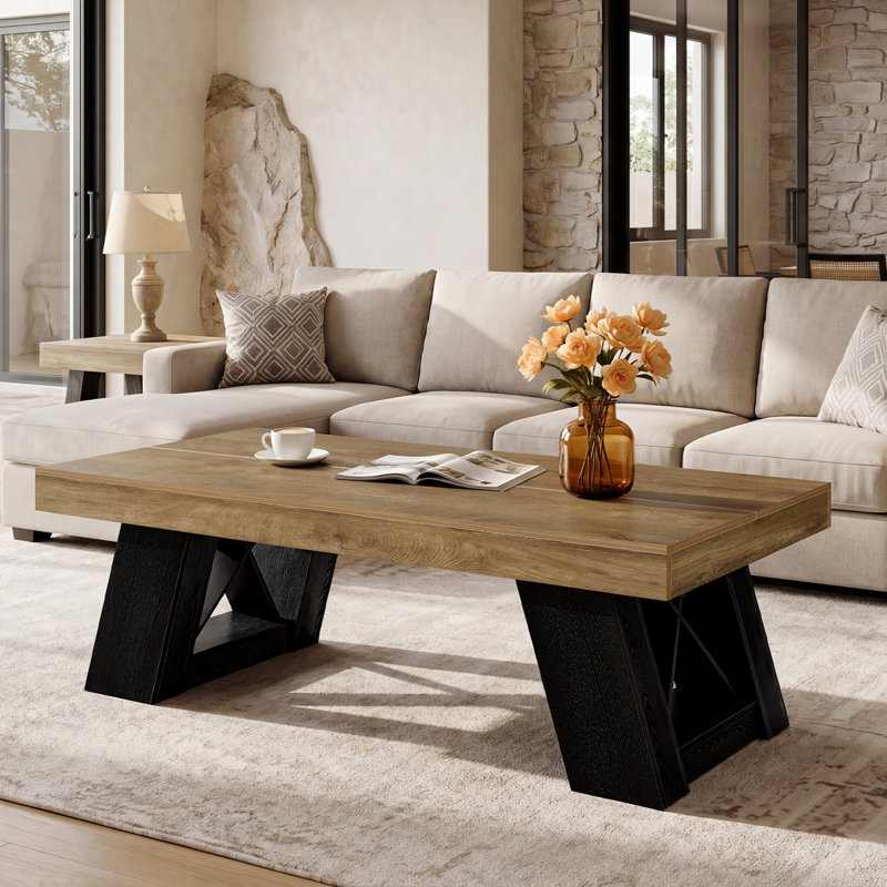 55.12" Rectangular Farmhouse Coffee Table