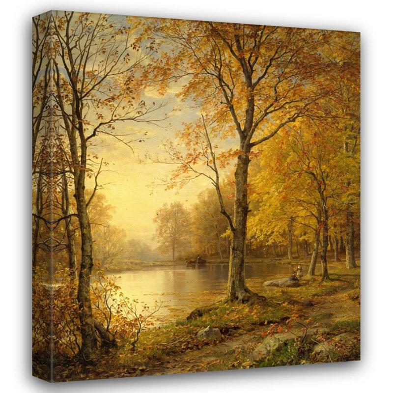 «Indian Summer» par William Trost Richards - Art mural sur toile tendue avec châssis, H 40 po x l 28 po