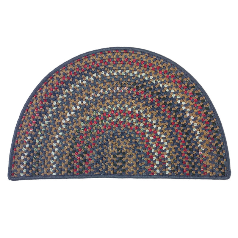 Shick Geometric Kitchen Mat, Semi-Circle 2'7" x 3'10", Blue/Brown